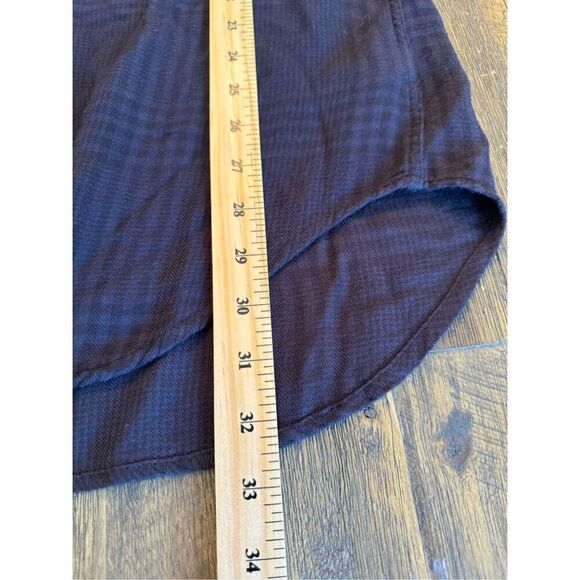 Rails flannel plaid shirt dress size small button front 100% rayon blue - Picture 7 of 7